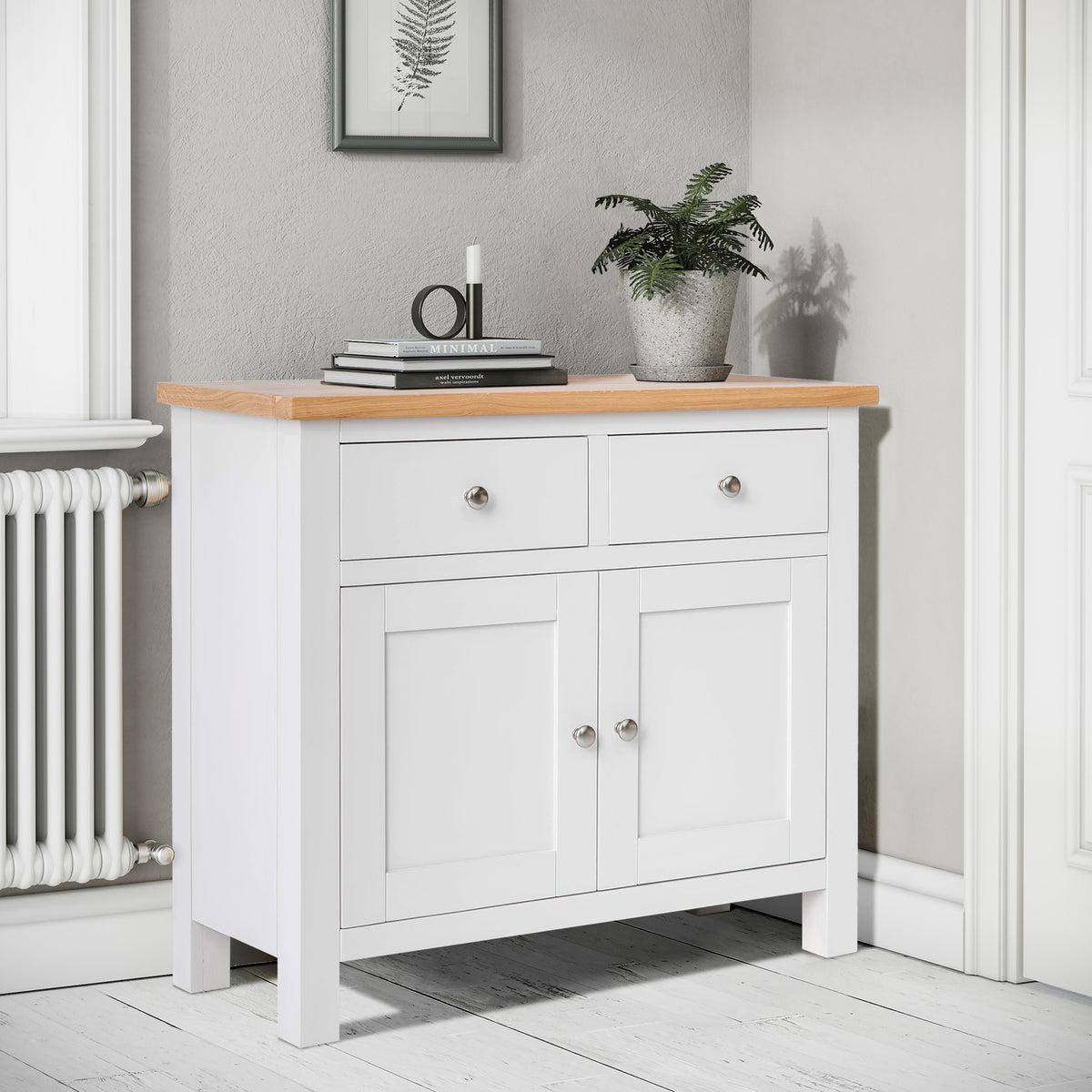 Farrow White 2 Door Small Sideboard for Living Room