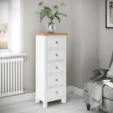 Farrow White 5 Drawer Tallboy Chest from Roseland Furniture