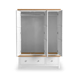 Farrow White Triple Wardrobe with Storage Drawers