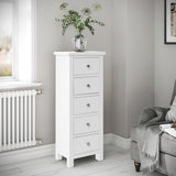 Cornish White Tallboy Chest of Drawers from Roseland Furniture