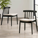 Jackson Dining Chair with Black Frame with beige seat