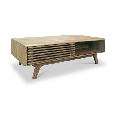 Brunswick Slatted Sliding Drawer Coffee Table