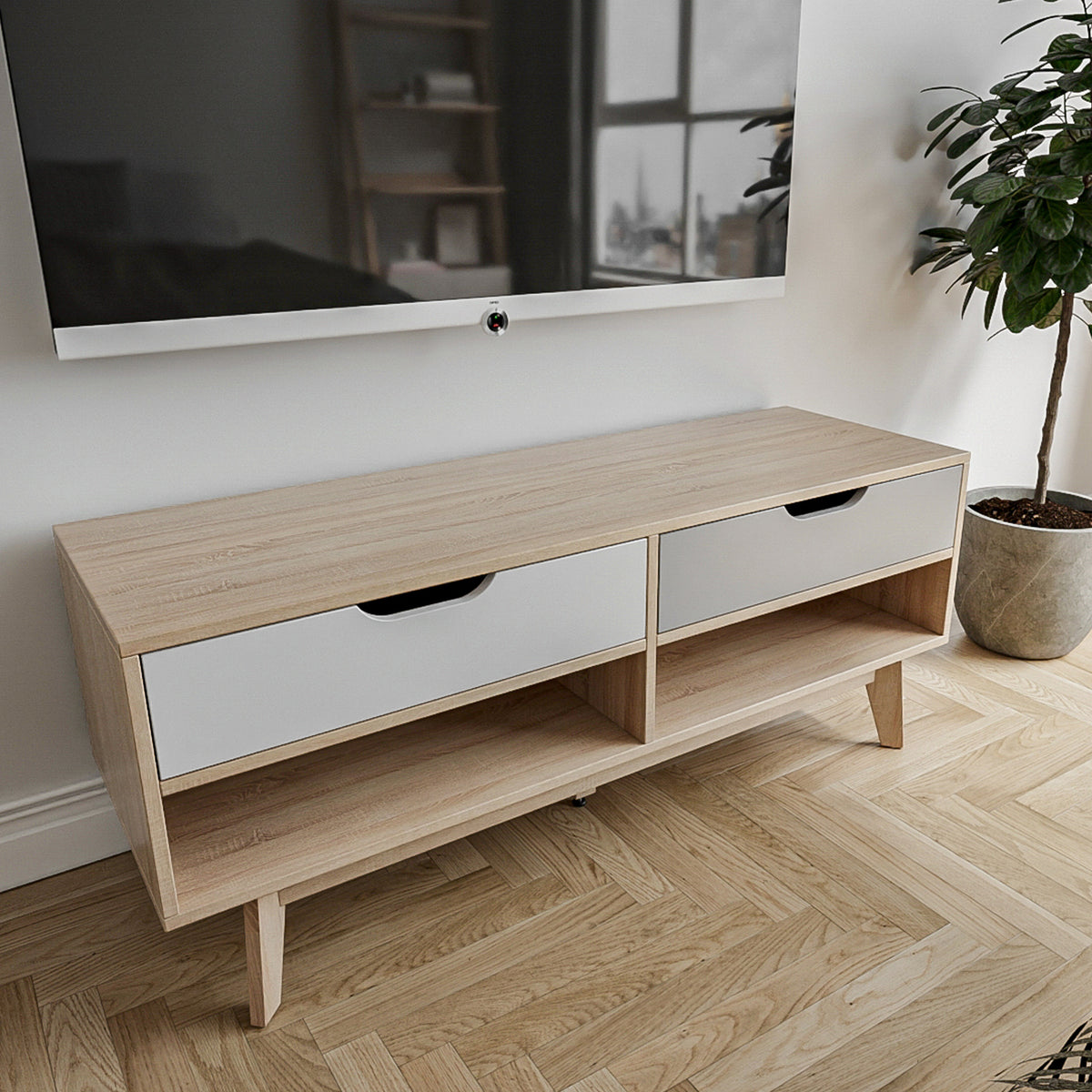 Franco Oak TV Stand