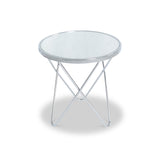 Rhodes Round Chrome Glass Lamp Table