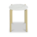 Dalston White & Gold Ceramic Marble Side Table