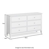 Chester White 6 Drawer Chest of Drawers dimensions