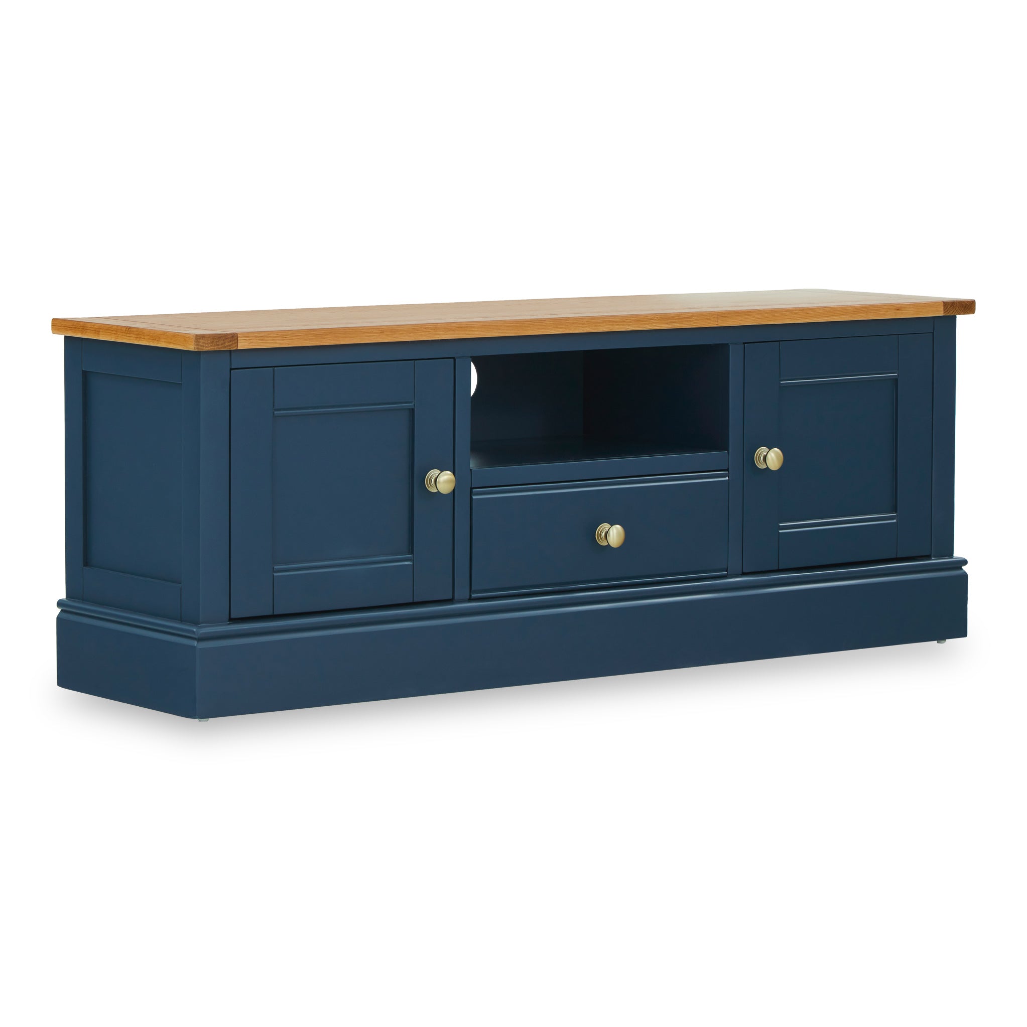 Navy blue store tv console table