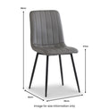 Geri Grey Faux Leather Curved Seat Dining Chair dimensions