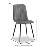 Geri Grey Faux Leather Curved Seat Dining Chair dimensions