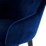 Zane Blue Velvet Dining Chair with Black Leg