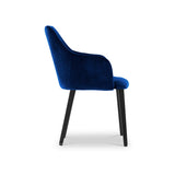 Zane Blue Velvet Dining Chair with Black Leg