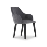 Zane Charcoal Velvet Dining Chair with Black Leg from Roseland Furniture