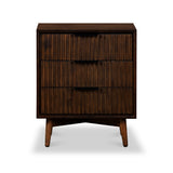 Oskar 3 Drawer Grooved Bedside Table from Roseland Furniture