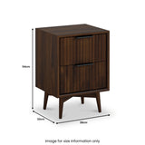 Oskar Narrow 2 Drawer Grooved Bedside Table from Roseland Furniture