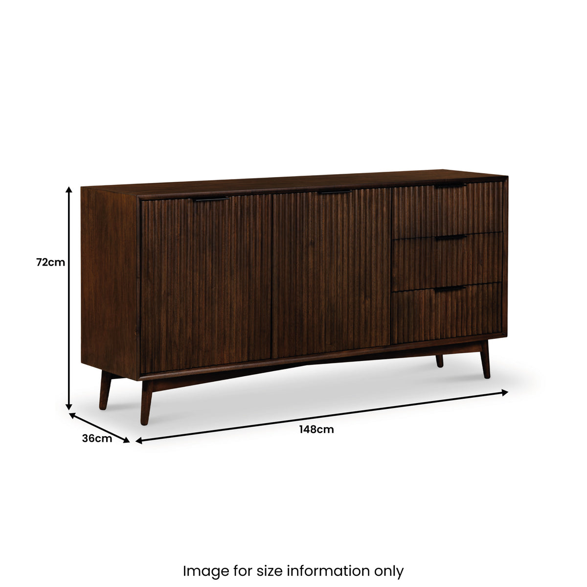 Oskar Grooved Large Sideboard from Roseland Furniture