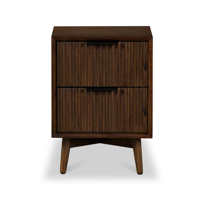 Oskar Narrow 2 Drawer Grooved Bedside