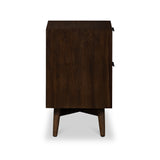 Oskar Narrow 2 Drawer Grooved Bedside Table from Roseland Furniture