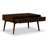 Oskar 2 Drawer Grooved Coffee Table from Roseland Furniture