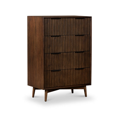 Oskar 4 Drawer Tall Grooved Chest