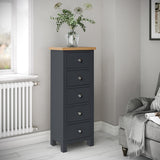 Farrow Charcoal 5 Drawer Tallboy Chest from Roseland Furniture