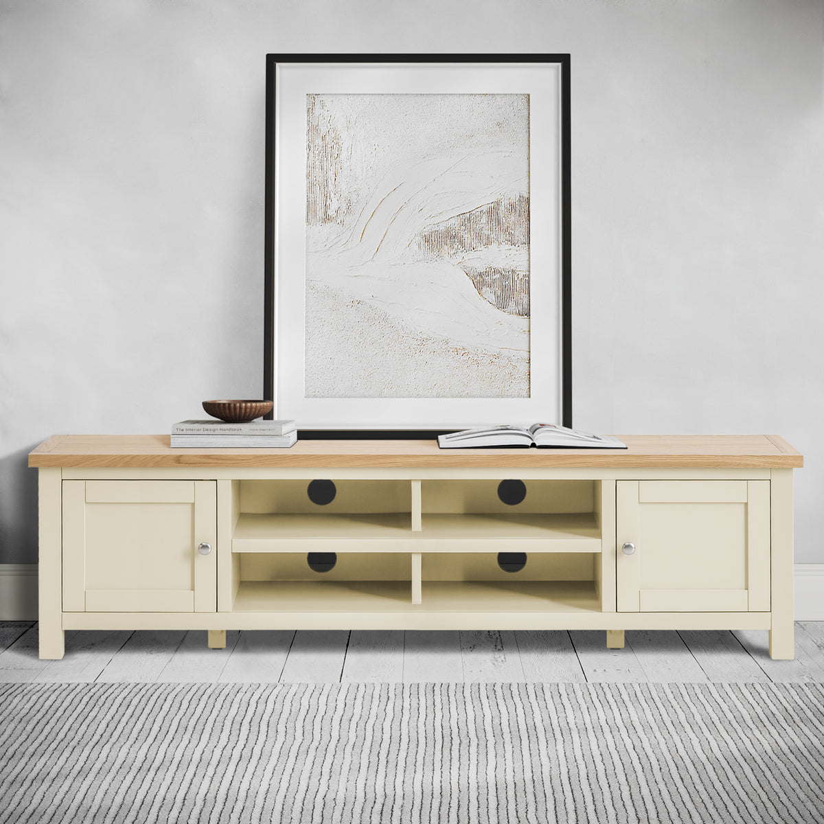 Farrow Cream 180cm Extra Wide TV Stand from Roseland Furniture