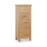 Newlyn Oak 5 Drawer Tallboy Chest from Roseland Furniture