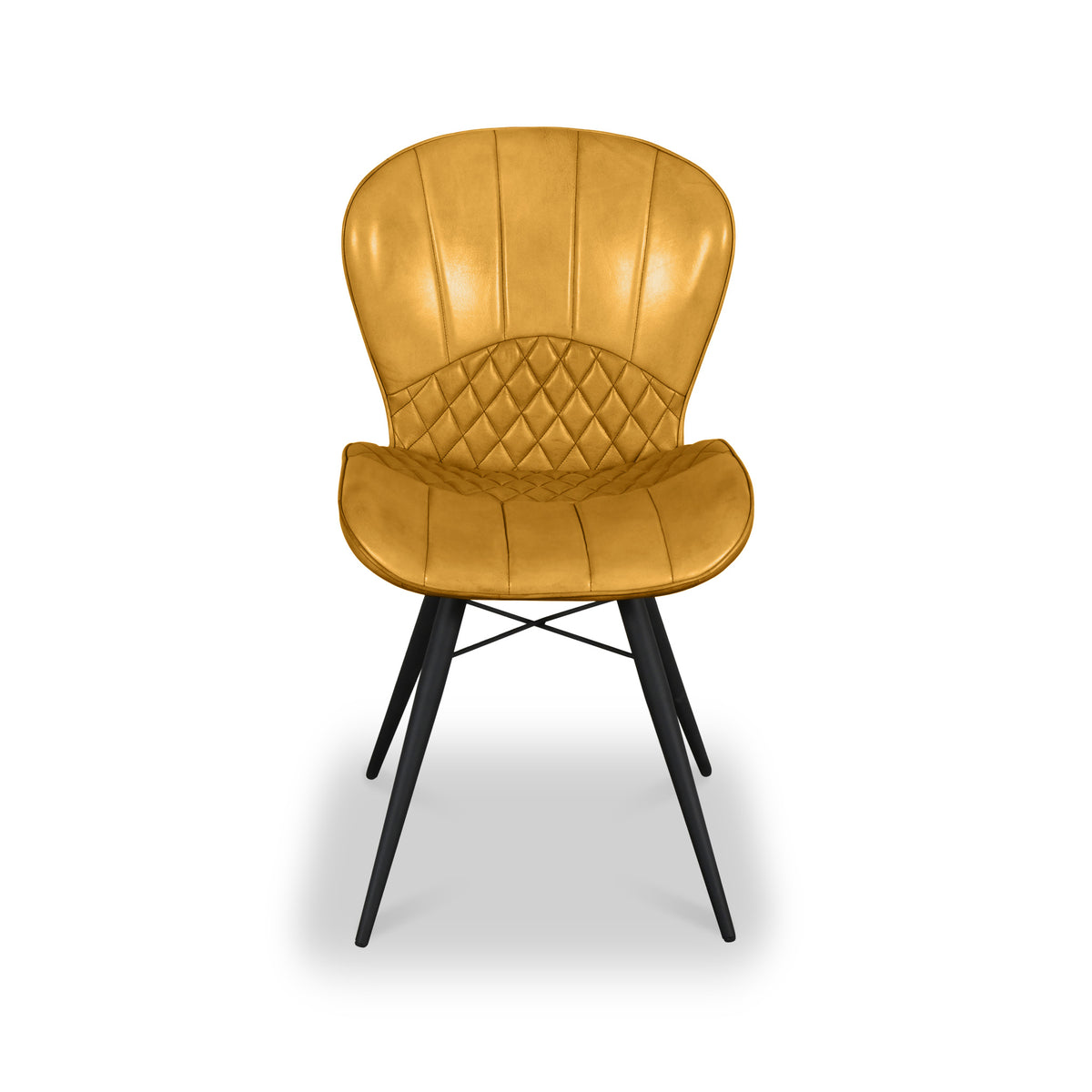 Marcha Curved Leather Seat Dining Chair from Roseland