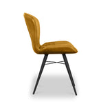 Marcha Curved Leather Seat Dining Chair from Roseland