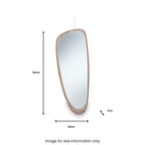 Natural Wood Veneer Teardrop Shaped Mirror from Roseland Furniture