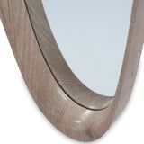 Natural Wood Veneer Teardrop Shaped Mirror