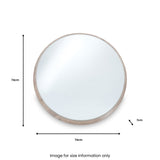 Natural Wood Veneer Round Wall Mirror from Roseland Furniture