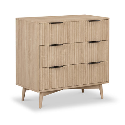 Jakob Oak 3 Drawer Grooved Chest