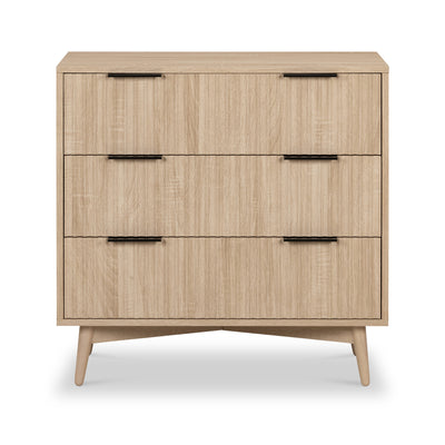 Jakob Oak 3 Drawer Grooved Chest