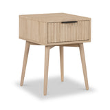 Jakob Oak 1 Drawer Grooved Side Table for bedroom