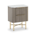 Amelie Fluted 2 Drawer Narrow Bedside from Roseland Furniture