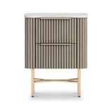 Amelie Fluted 2 Drawer Narrow Bedside from Roseland Furniture