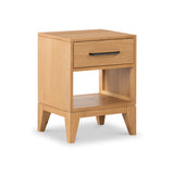 Sunburst Oak 1 Drawer Open Shelf Bedside Table from Roseland Furniture