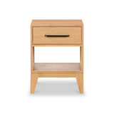 Sunburst Oak 1 Drawer Open Shelf Bedside Table from Roseland Furniture