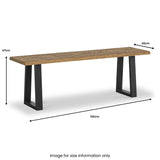 Isaac Oak Dining Bench Dimensions from Roseland Furniture