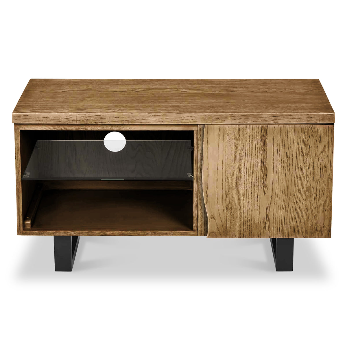 Isaac Oak 90cm Small TV Stand from Roseland Furniture