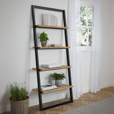 Isaac Oak Ladder Bookcase