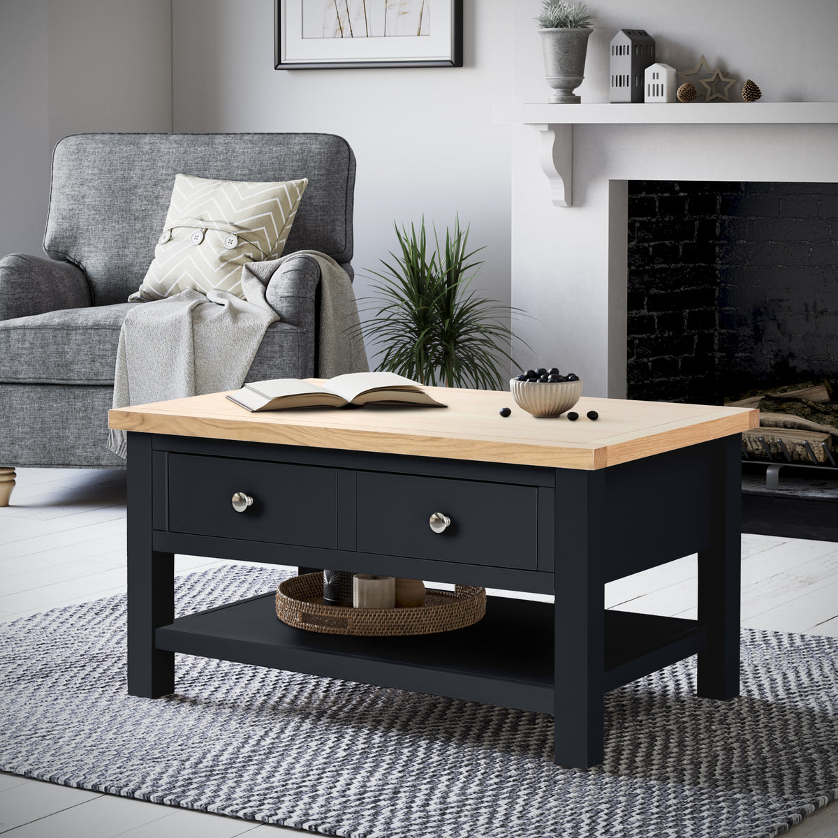 Farrow Black Coffee Table from Roseland Furniture