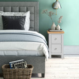 Farrow Grey Slim Bedside Table for Bedroom