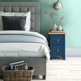 Farrow Navy Blue Slim Bedside Table for bedroom