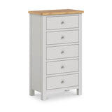 Farrow Grey XL 5 Drawer Tallboy Chest for bedroom