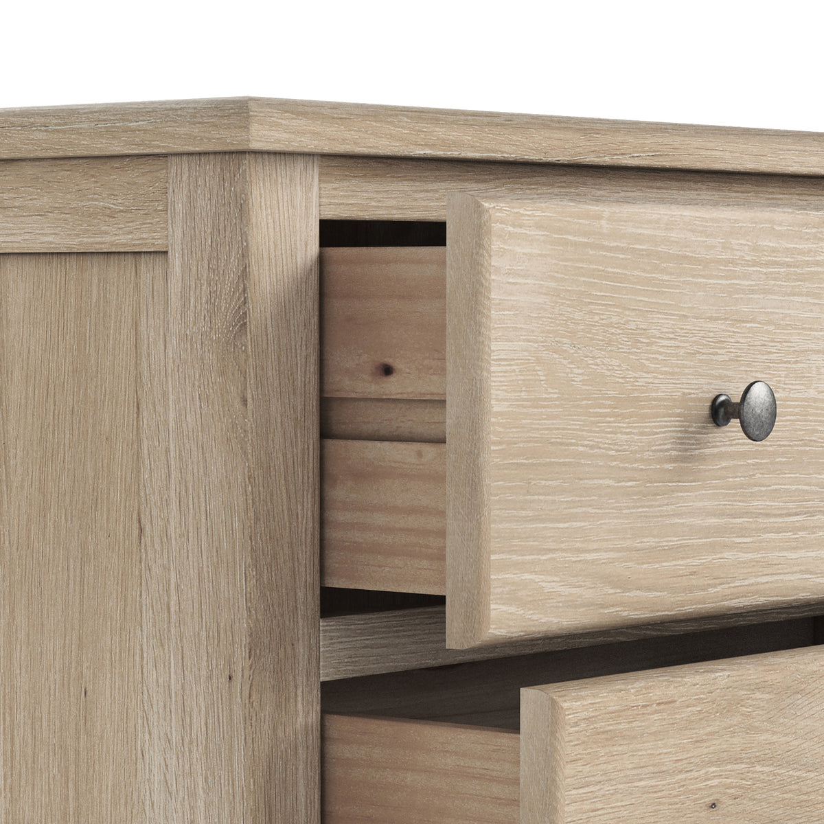 Celine Oak 3 Drawer Bedside Table