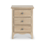 Celine Oak 3 Drawer Bedside Table