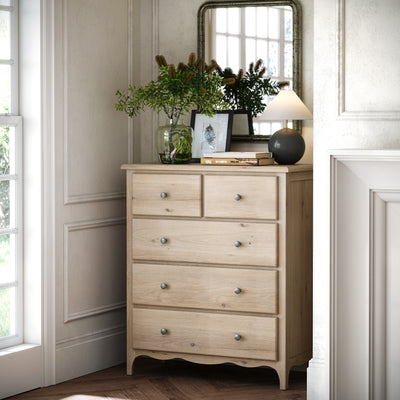 Celine Oak 2 Over 3 Drawer Chest