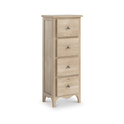 Celine Oak 4 Drawer Tallboy Chest