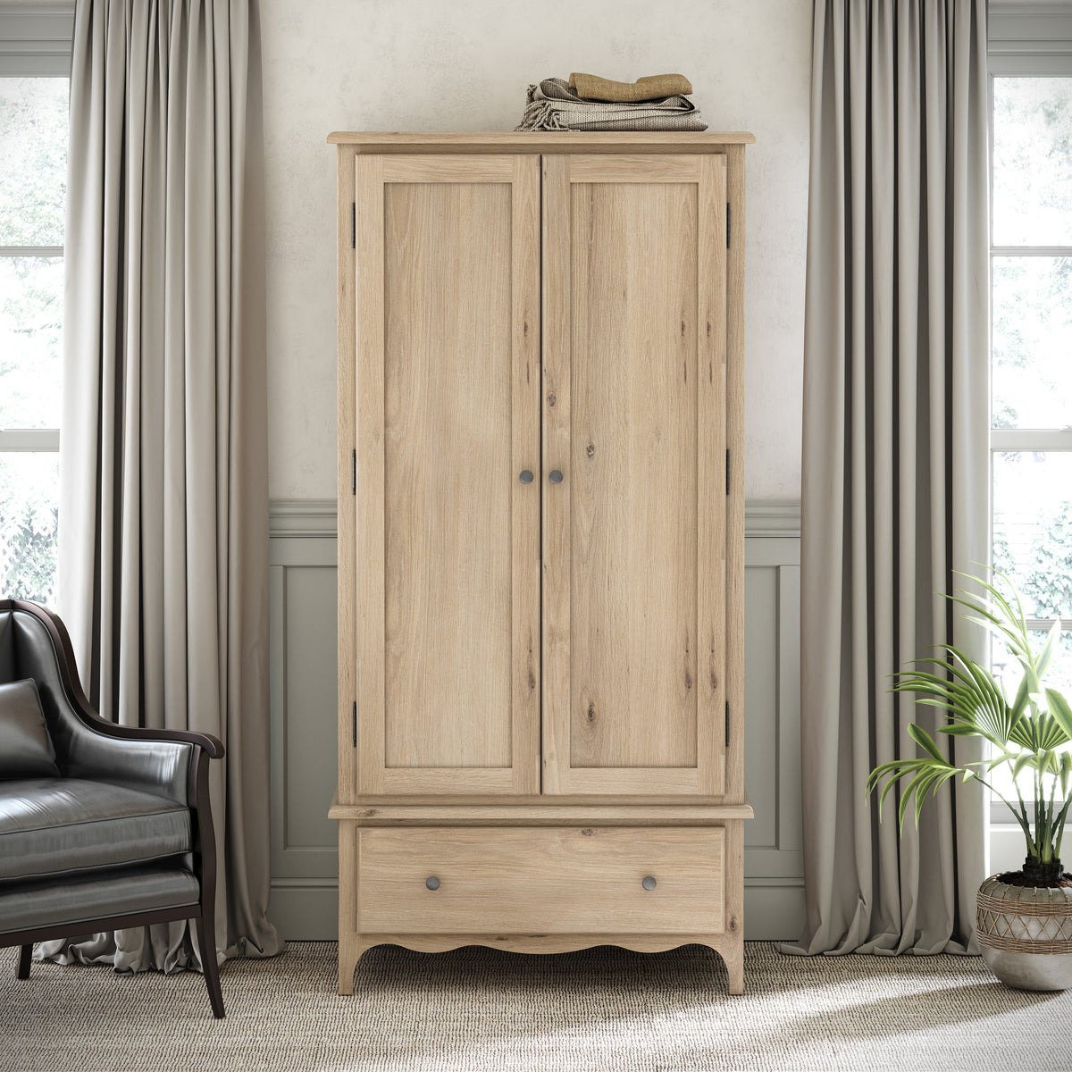 Camille Oak Double Wardrobe from Roseland Furniture